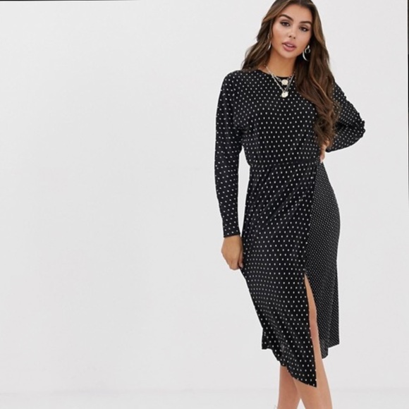 ASOS Dresses & Skirts - NWT ASOS mixed spot plisse midi dress